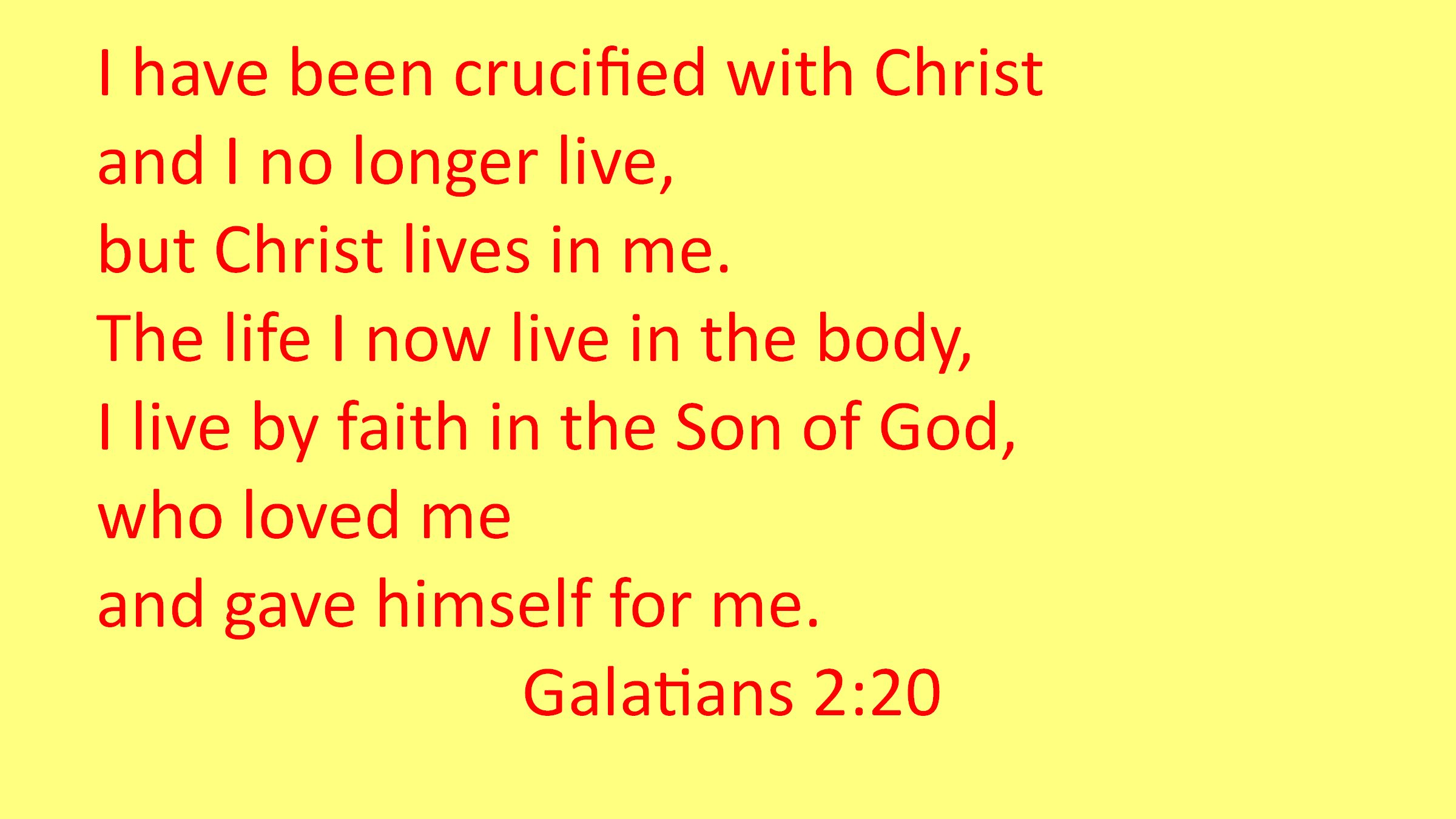 Text of Galatians chapter 2 verse 20